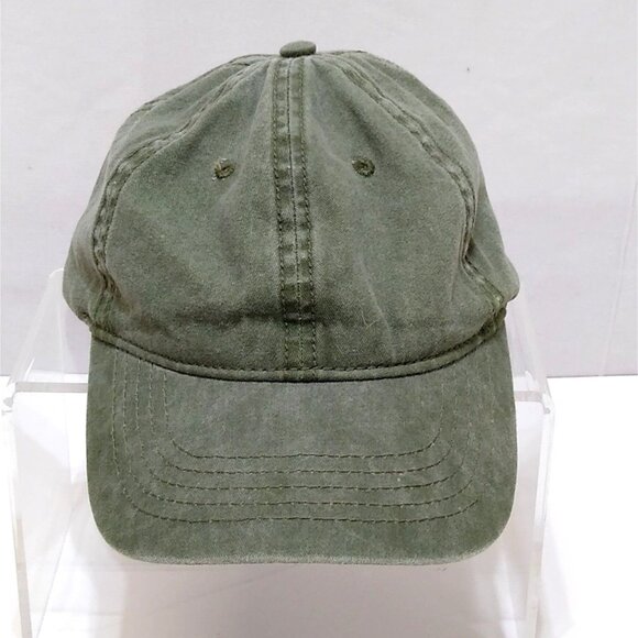 Time and Tru Baseball Cap Unisex Adjustable Tri-Glide Washed Olive Grn Fit Most - Picture 2 of 10